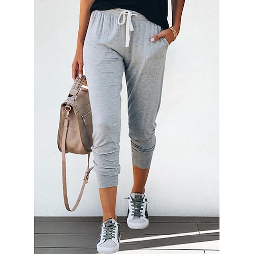 

Damen Jogginghose Sweathose Jogginghose Jogger Dunkelblau Grau Schwarz Mittlere Taillenlinie Casual / sportlich Athleisure Freizeit Sport Wochenende Seitentaschen Mikro-elastisch Knöchellänge Komfort