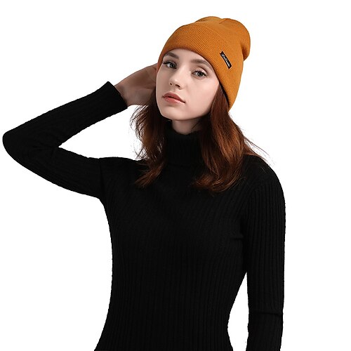 

1pcs Spring Hip-hop Solid Knitted Hats For Women Men Cap Autumn Winter Beanie Hat Warm Brimless Elasticity Bonnet Couple Cap