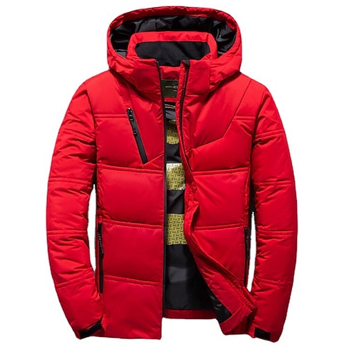 

men's hoodies jacket winter thick warm padded quilted jacket fashion outdoor outwear overcoat ski jacket thermal windproof lightweight outerwear trench coat top camping hunting snowboard