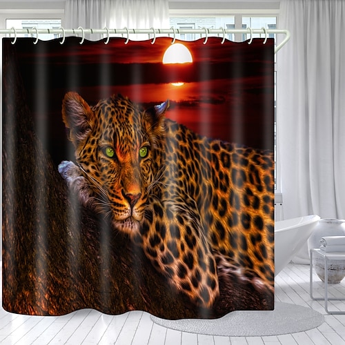 

Sunset Animal Series Digital Printing Shower Curtain Shower Curtains Hooks Modern Polyester New Design