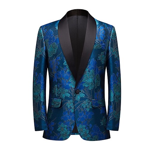 

Men's Elegant Blazer Regular Regular Fit Print Royal Blue 2022