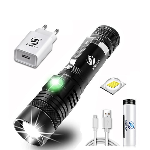 Ultrahelle LED-Taschenlampe mit xp-l v6 LED-Lampenperlen Wasserdichte  Taschenlampe Zoombar 3 Beleuchtungsmodi Multifunktions-USB-Aufladung 2024 -  $16.99
