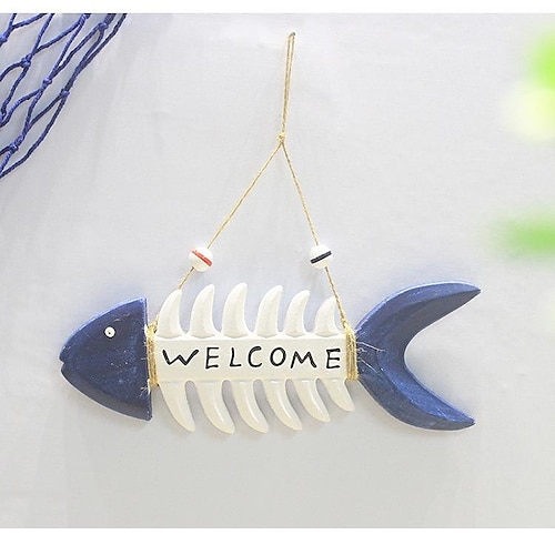 

mediterranean creative small fish welcome listed fish bone house welcome sign handicraft decoration