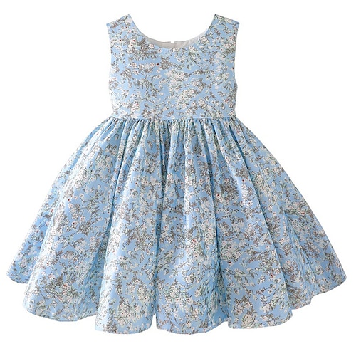 

Meninas Skater Dress Sem Manga Flor Gráfico impresso em 3D Vestidos Estilo bonito Elegante Altura dos Joelhos Poliéster Vestido Verão Primavera Bébé Festa Diário Delgado Laço