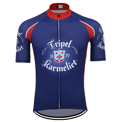 

21Grams Men's Cycling Jersey Short Sleeve Bike Top with 3 Rear Pockets Mountain Bike MTB Road Bike Cycling Breathable Quick Dry Moisture Wicking Reflective Strips Yellow Blue Polyester Spandex Sports