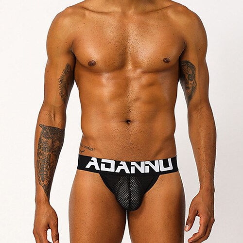 

Men's Basic Panties G-string Underwear 1 PC Underwear Fashion Simple Sexy Print Letter Cotton Mid Waist Touch of Sensation Comfort Black Yellow Orange M L XL