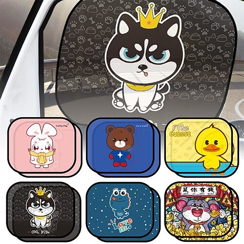 

StarFire 2pcs 3644cm Universal Car Sun Shade Cover UV Protect Curtain Side Window Sunshade Cover For Baby Kids Cute Cartoon Car Styling