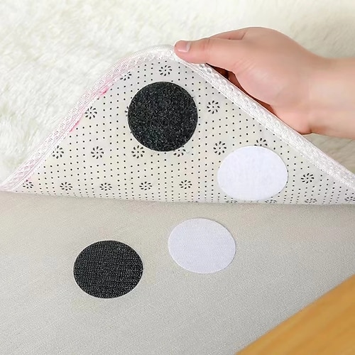 Self-adhesive velcro pads and sheets