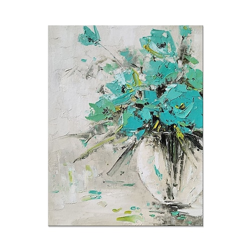 

Handmade Oil Painting Canvas Wall Art Decoration Modern Floral Green Bonsai for Home Decor Rolled Frameless Unstretched Painting