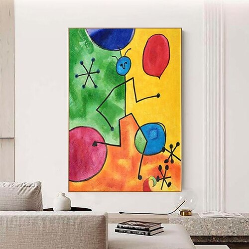 

Handmade Hand Painted Oil Painting Wall Art Colorful Geometry Oil Painting Home Decoration Decor Rolled Canvas No Frame Unstretched