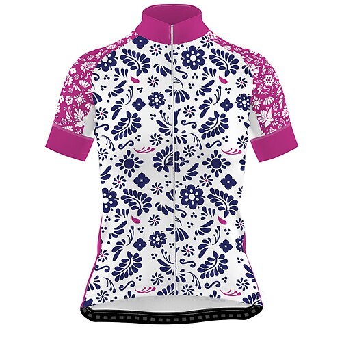 

21Grams Women's Short Sleeve Cycling Jersey Bike Jersey Top with 3 Rear Pockets Mountain Bike MTB Road Bike Cycling Breathable Quick Dry Moisture Wicking Purple Spandex Polyester Sports Clothing