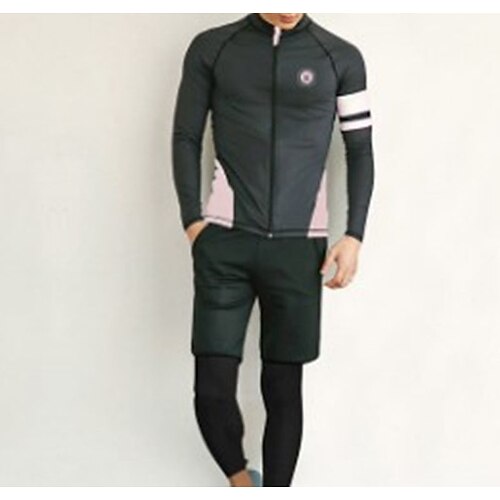 

Men's Rash guard Swimsuit UV Sun Protection UPF50 Breathable Long Sleeve Diving Suit Swimsuit 3-Piece Front Zip Swimming Surfing Snorkeling Beach Patchwork Spring Summer Autumn / Fall / Quick Dry