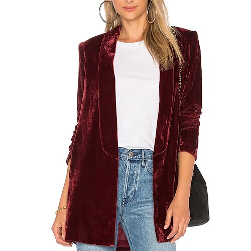 

Per donna Giacca Esterno Giornaliero Inverno Autunno Cappotto Standard Streetwear Elegante Informale Giacca Manica lunga Tinta unica Alla moda Verde Nero Vino