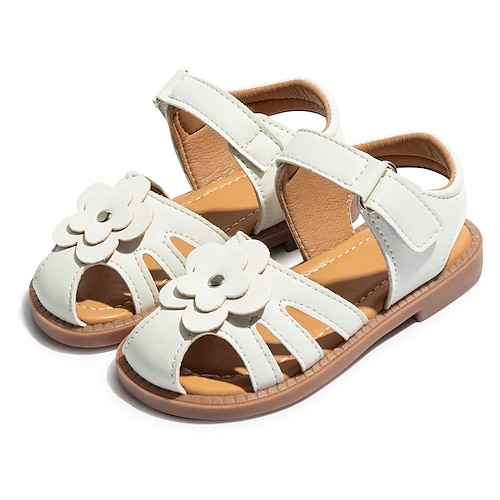 

Girls' Sandals School Shoes Synthetics Cosplay School Shoes Little Kids(4-7ys) Birthday Festival Indoor Outdoor Play Flower Magic Tape White Black Spring Summer