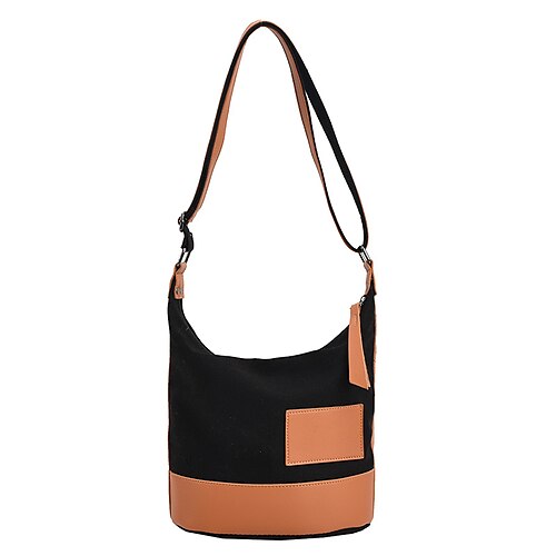 

Women's Sling Bags Tote Canvas Tote Bag Shoulder Bag Canvas Zipper Solid Color Daily Outdoor Green White Black Gray
