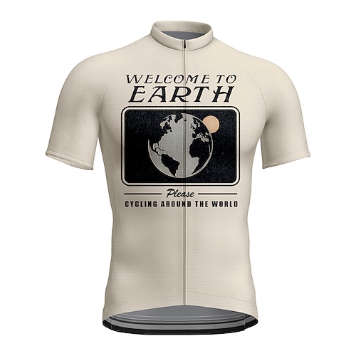 

21Grams Men's Cycling Jersey Short Sleeve Bike Top with 3 Rear Pockets Mountain Bike MTB Road Bike Cycling Breathable Quick Dry Moisture Wicking Reflective Strips Green Khaki Blue Graphic Polyester