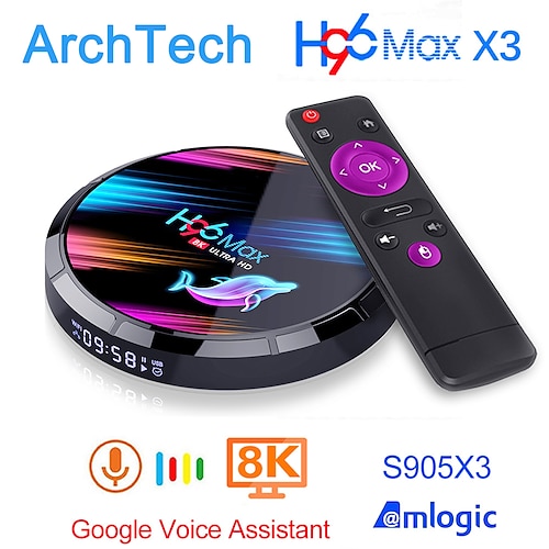 

H96 max X3 Android 9.0 TV Box 4GB 128GB 64GB 32GB Amlogic S905X3 Support 5G Wifi 1080p 4K 60fps Google Player Youtube 8K H96MAX