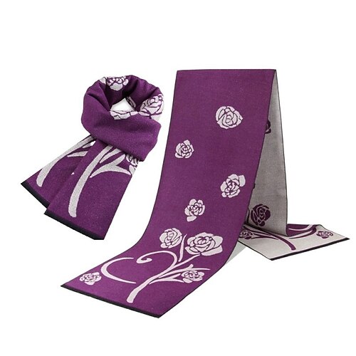

Women's Scarves Daily Wear Vacation New Year Flower / Plants Polyester / Polyamide Scarves 1 PCS