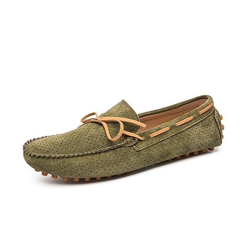 

Homens Sapatos de Barco Mocassins Comfort Sapatos Confortáveis Sapatos de Berço Casual Diário Camurça Preto Verde Marron Outono Primavera