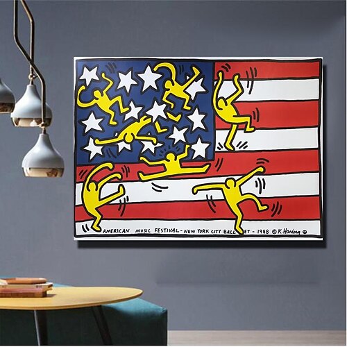 

cross-border exclusively for wish ebay amzon aliexpress american flag abstract oil painting mural