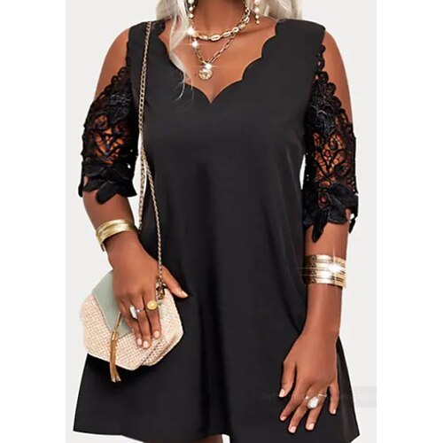 

Women's Plus Size Holiday Dress Print V Neck Ruched Half Sleeve Fall Spring Casual Sexy Short Mini Dress Daily Holiday Dress
