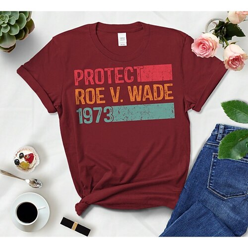 

Women's Graphic Patterned Text Letter Casual Daily Feminism Women's Rights T shirt Tee Short Sleeve Print Round Neck Basic Essential Tops Black Blue Gray S
