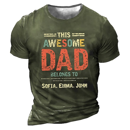 

Men's Unisex T shirt Tee 3D Print Graphic Letter Crew Neck Street Daily Print Short Sleeve Tops Designer Casual Vintage Big and Tall Green Black Blue / Summer