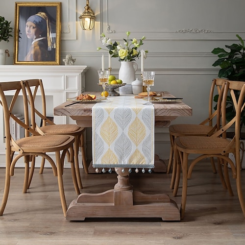 

Farmhouse Table Runner Vintage Table Runner Cotton Linen Table Decorations for Dining Party Holiday