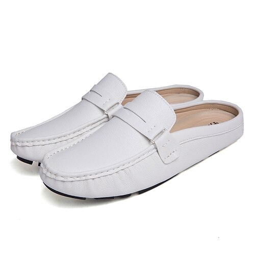 

Men's Clogs Mules Casual Classic Daily Office Career PU White Black Blue Spring Summer