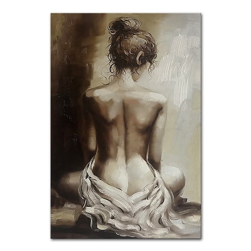 

Mintura Handmade Naked Woman Oil Painting On Canvas Wall Art Decoration Modern Abstract Picture For Home Decor Rolled Frameless Unstretched Painting