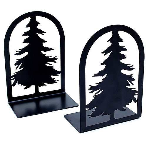 

Book Ends 1 Pair Metal Decorative Bookends Non-Slip Bookends Bookends for School Office Business Easy to Carry Economy Universal Nonskid Heavy Duty 7.85.53 inch