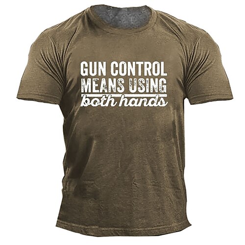 

Men's Unisex T shirt Tee Letter Graphic Prints Crew Neck Army Green Dark Gray Brown Navy Blue Black 3D Print Outdoor Street Short Sleeve Print Clothing Apparel Vintage Sports Designer Casual / Summer