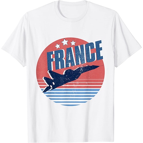 

Inspired by 14 Juillet 2022 Fête Nationale Française Vive La France Tricolore Française T-shirt Souvenir 100% Polyester Anime Classic Street Style T-shirt For Men's / Women's / Couple's
