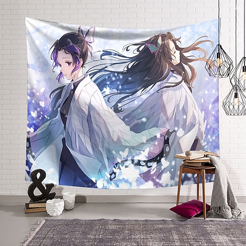 

Demon Slayer Anime Wall Tapestry Art Decor Blanket Curtain Hanging Home Bedroom Living Room Decoration Polyester