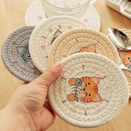 

Trivets for Hot Dishes,Kitchen Hot Pads for Countertops,Woven Wood Place Mats for Dining Table,Heat Resistant Holders