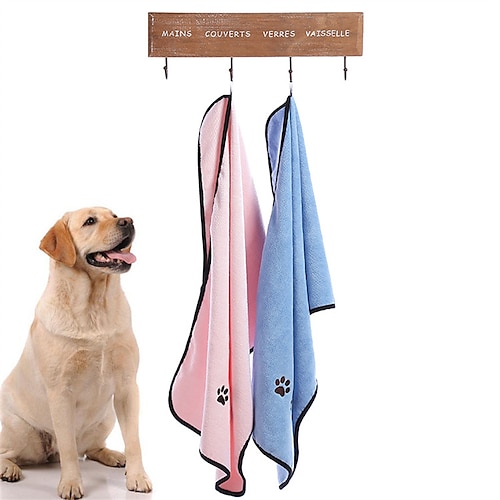 

Dog Cat Bath Towel Printed Fashion Cute Sports Indoor Dog Clothes Puppy Clothes Dog Outfits Breathable Rosy Pink Light Blue Costume for Girl and Boy Dog Polyester