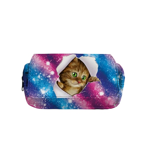 

Unisex Pencil Cases Oxford Cloth Zipper Daily Office & Career Blue Pink Rainbow