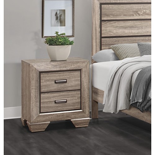 

Natural Finish 1pc Nightstand Flat Cup Pulls Two Dovetail Drawers Wooden Bed Side Table Bedroom Furniture