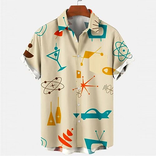 

Kids Boys Shirt Short Sleeve 3D Print Graphic Patterned Button Khaki Children Tops Spring Summer Active Fashion Daily Daily Outdoor Regular Fit 3-12 Years