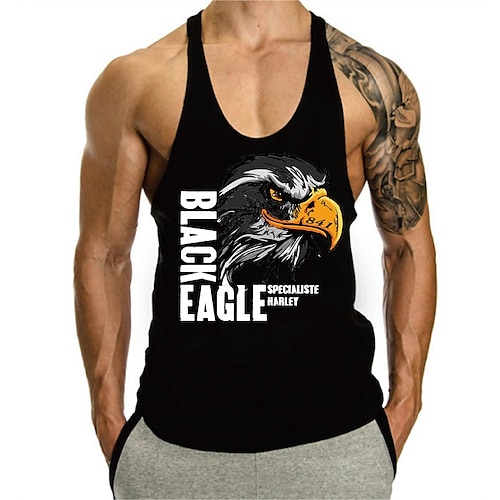 

Men's Tank Top Vest Graphic Prints Eagle Crew Neck Red Gray White Black Hot Stamping Plus Size Outdoor Daily Sleeveless Print Clothing Apparel Fashion Designer Classic Hawaiian / Summer