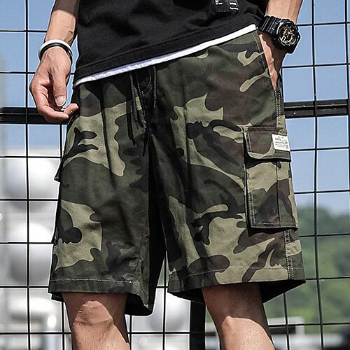 

Men's Cargo Shorts Hiking Shorts Military Summer Outdoor Ripstop Breathable Quick Dry Lightweight Shorts Bottoms Army green camouflage Khaki camouflage Cotton Climbing Beach Camping / Hiking / Caving