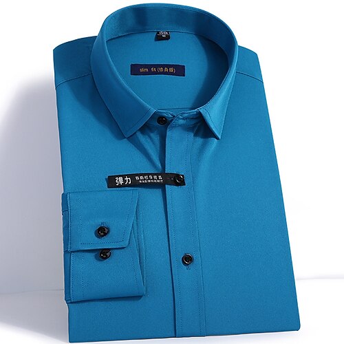 

Men's Dress Shirt Solid Color Turndown Street Casual Button-Down Long Sleeve Tops Business Lightweight Fashion Comfortable Light Pink Light Purple White