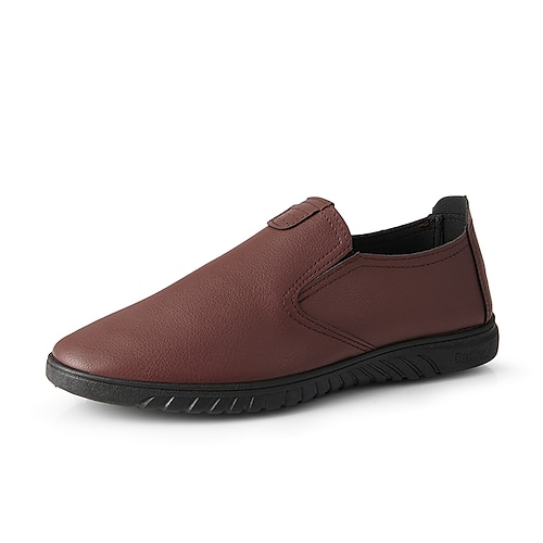 

Men's Loafers Slip-Ons Casual Classic Daily Office Career PU Black Brown Spring Summer