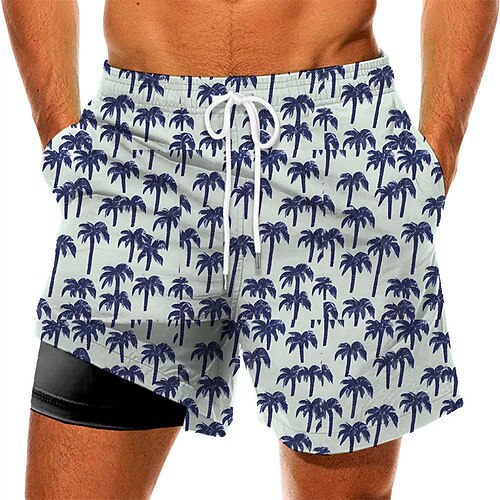 

Men's Swim Trunks Swim Shorts Quick Dry Board Shorts Bathing Suit with Pockets Compression Liner Drawstring Swimming Surfing Beach Water Sports Floral Summer