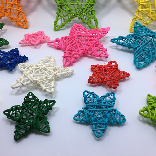 

5cm Rattan Five-pointed Star Christmas Five-pointed Star Kindergarten Classroom Layout Shopping Mall Decoration Ornaments