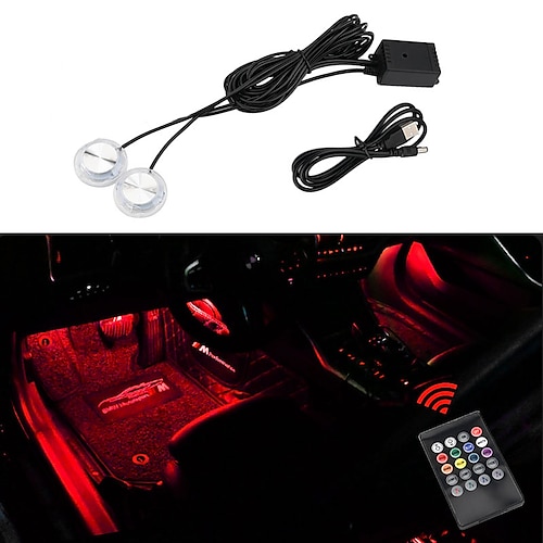 

2 in 1 Led Car Foot Ambient Light With USB Neon Mood Lighting Backlight Music Control App RGB Auto Interior Decorative Atmosphere Light