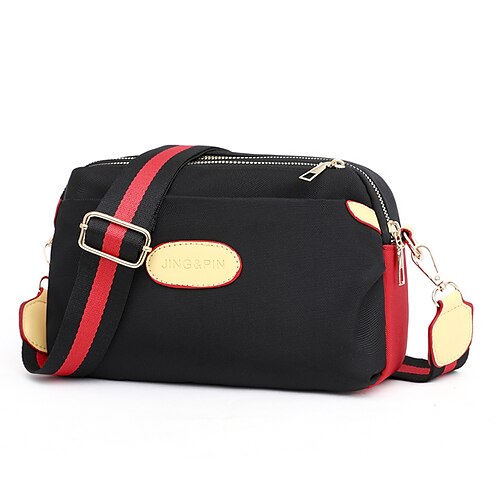 

Women's Unisex Sling Bags Crossbody Bag Nylon Synthetic Zipper Solid Color Daily Outdoor Black Blue Red