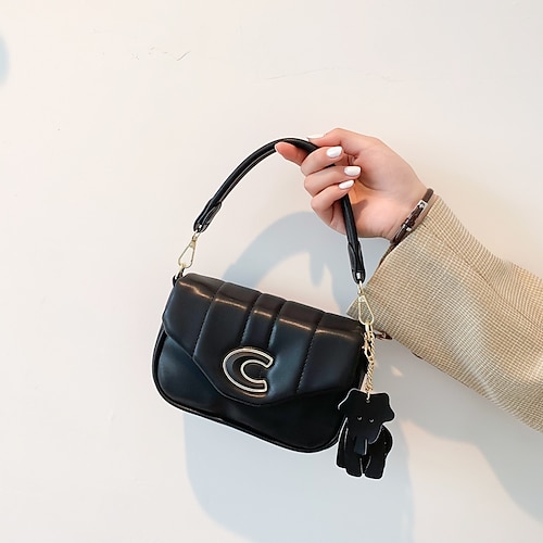 

Women's Sling Bags Crossbody Bag Shoulder Bag Handbag PU Leather Zipper Solid Color Daily Outdoor White Black Purple Pink