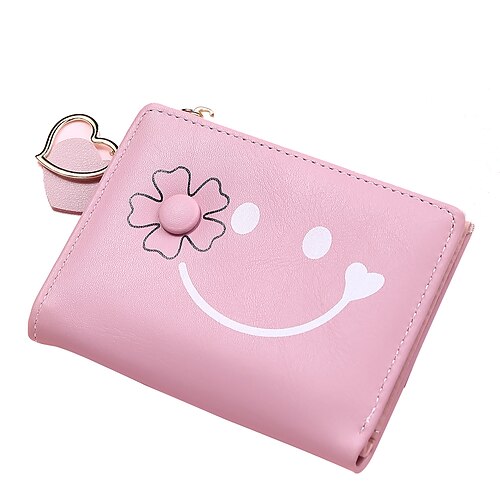 

Women's Coin Purse Wallet Polyester PU Leather Zipper Solid Color Daily Outdoor Black Blue Purple Pink