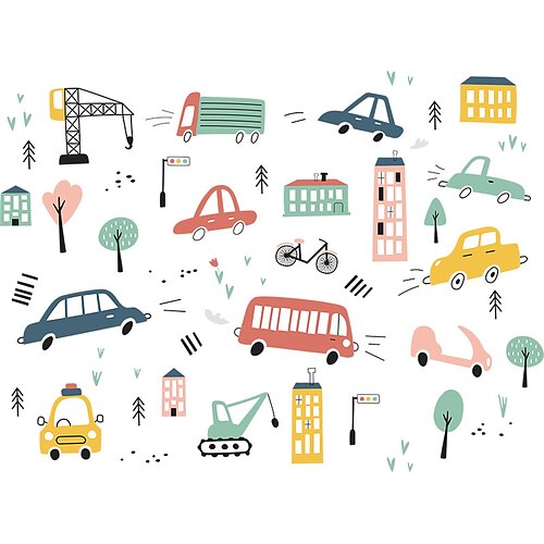 

Cartoon Car Wall Decor Decals For Boys Bedroom Kids Room Car Poster Mural Wall Stickers